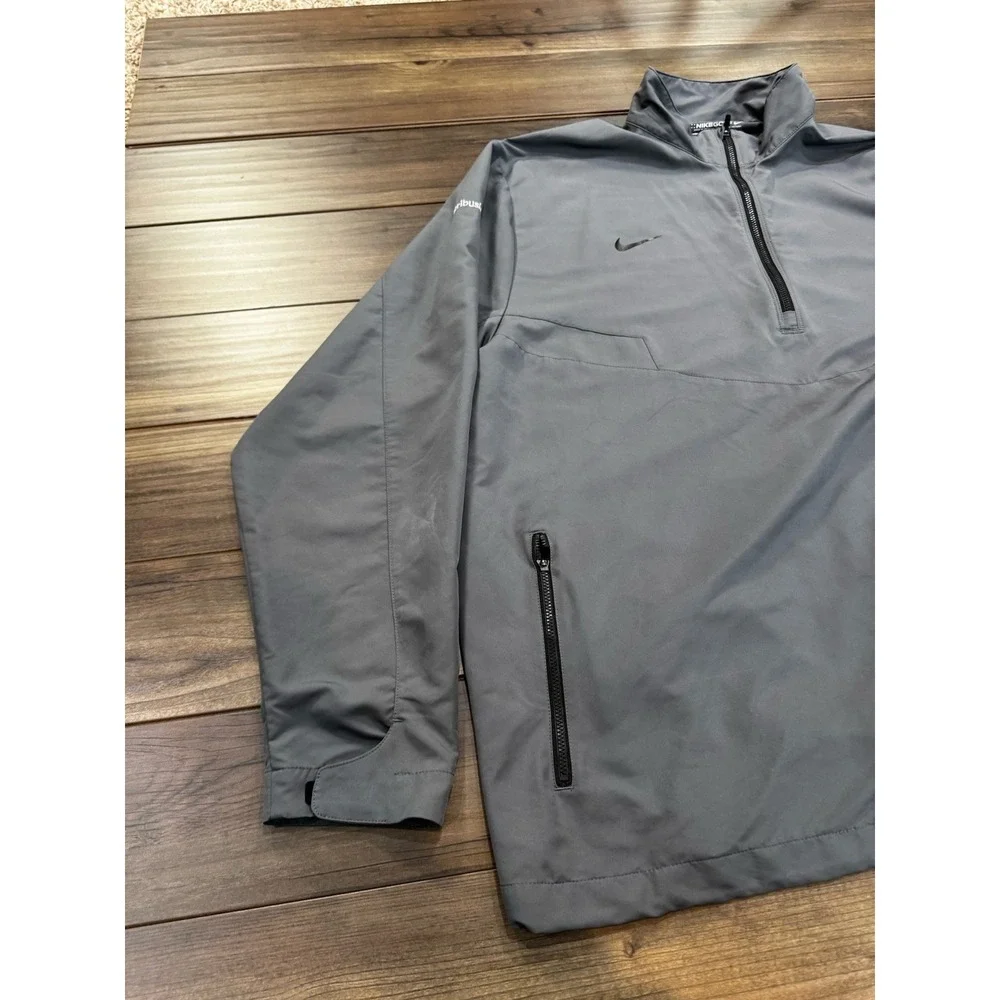 Nike Golf Windbreaker Men's 2XL Gray Dry Fit 1/4 Zip Windbreaker 578675-021